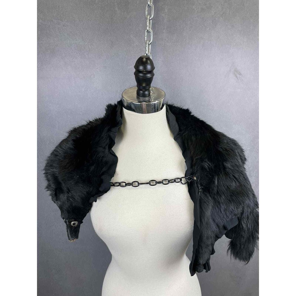 1930s Hudson Bay Fox Fur and Silk Stole - Picture 4 of 14